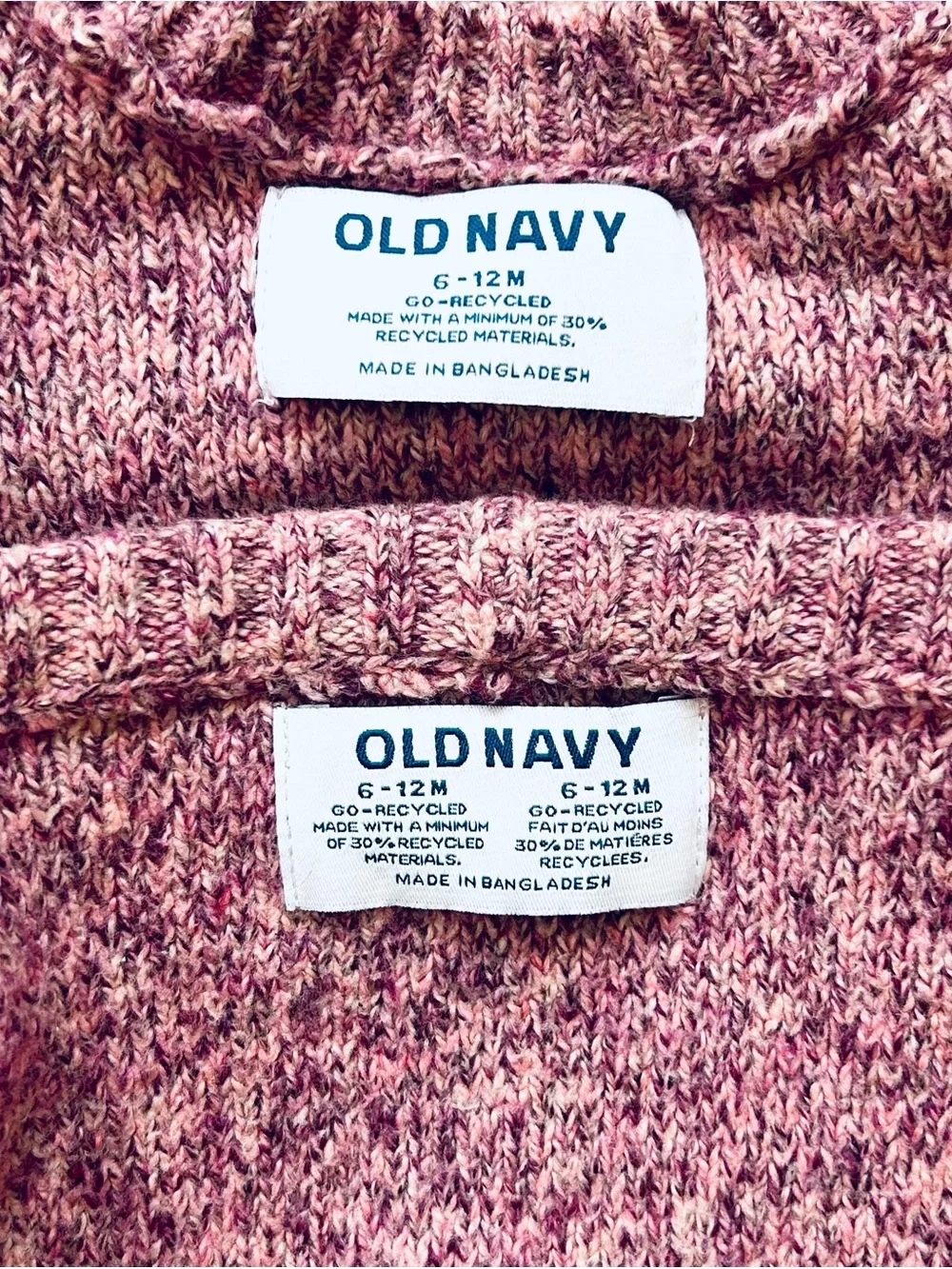 Old Navy Baby 6 to 9 Months Marled Lavender Knit Sweater & Jogger Leggings Set
